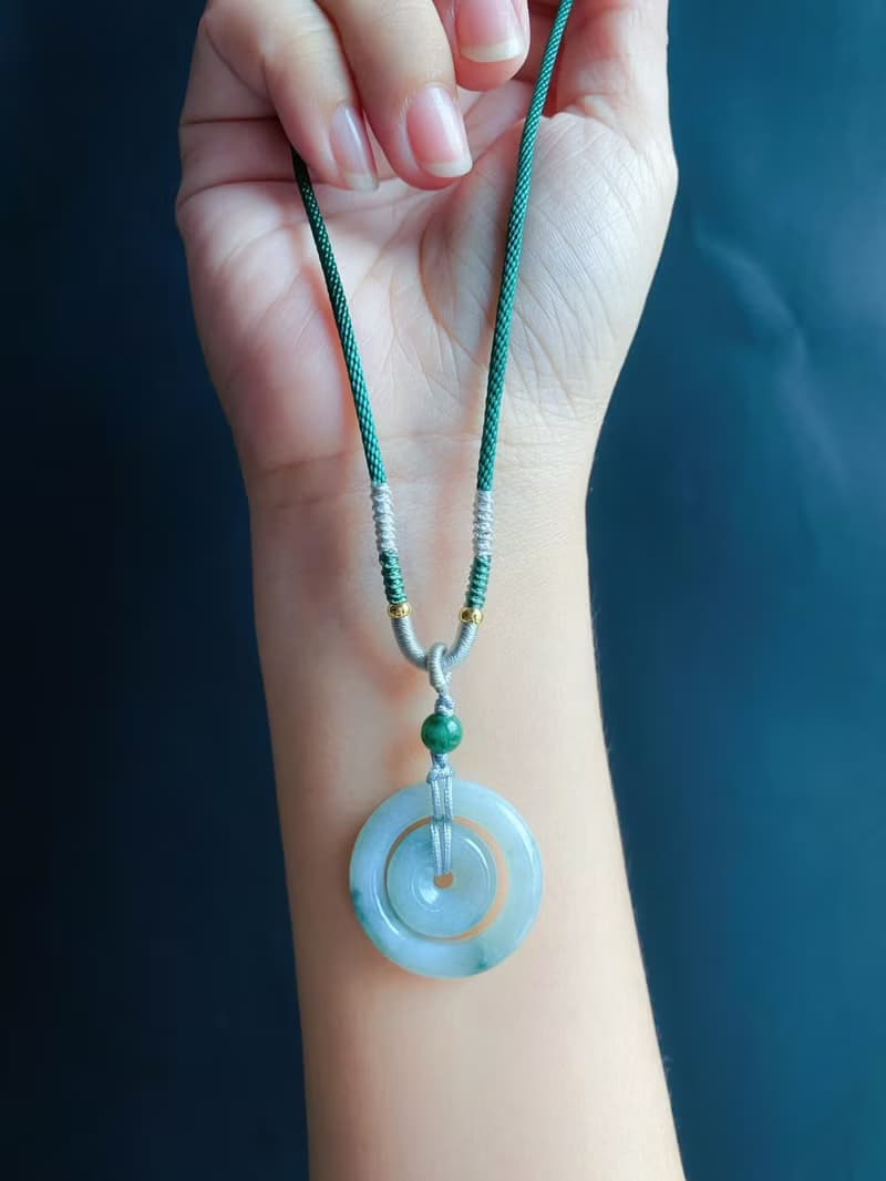 天然緬甸玉翡翠 飄花 子母扣 項鍊 禮物 長輩禮 jadeite 小孩配戴