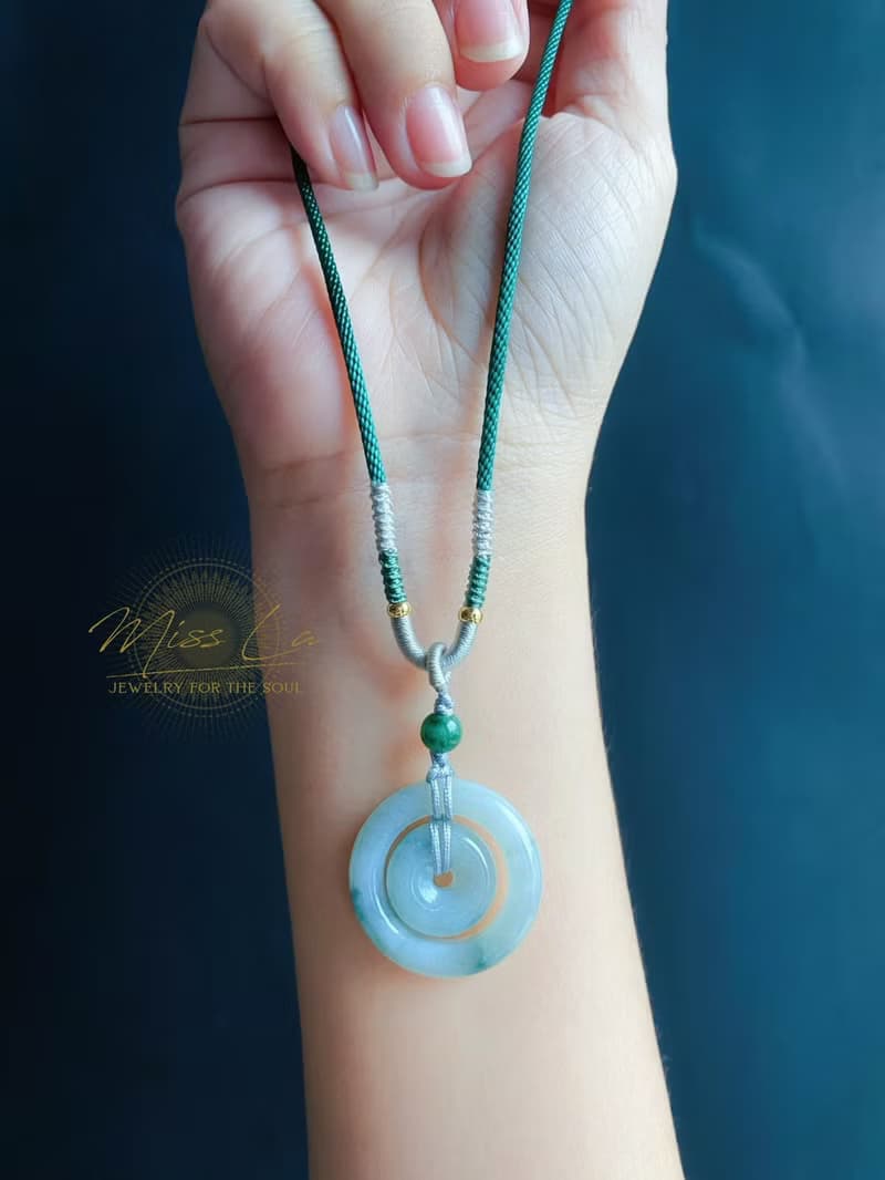 天然緬甸玉翡翠 飄花 子母扣 項鍊 禮物 長輩禮 jadeite 小孩配戴