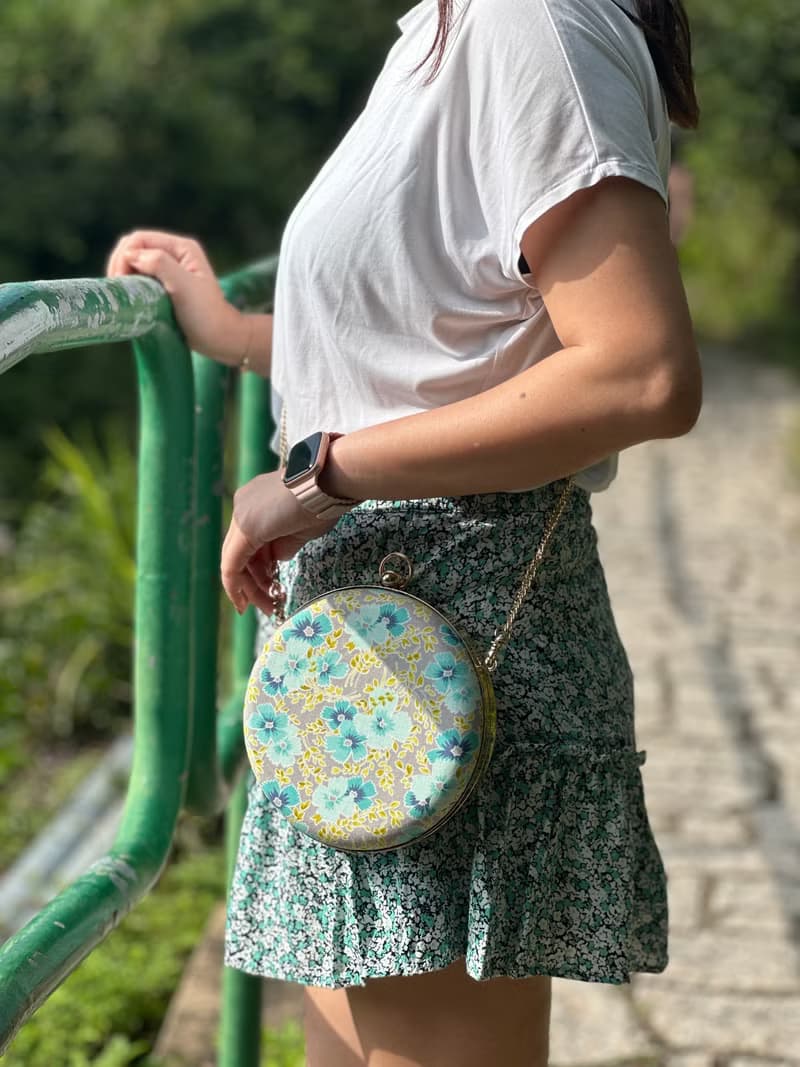 漸變Tiffany花小圓包 - 可手拿 / 斜揹/ 婚禮姊妹禮物