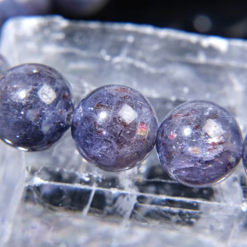 #637 一圖一物/10mm星空血滴堇青石水晶手鍊