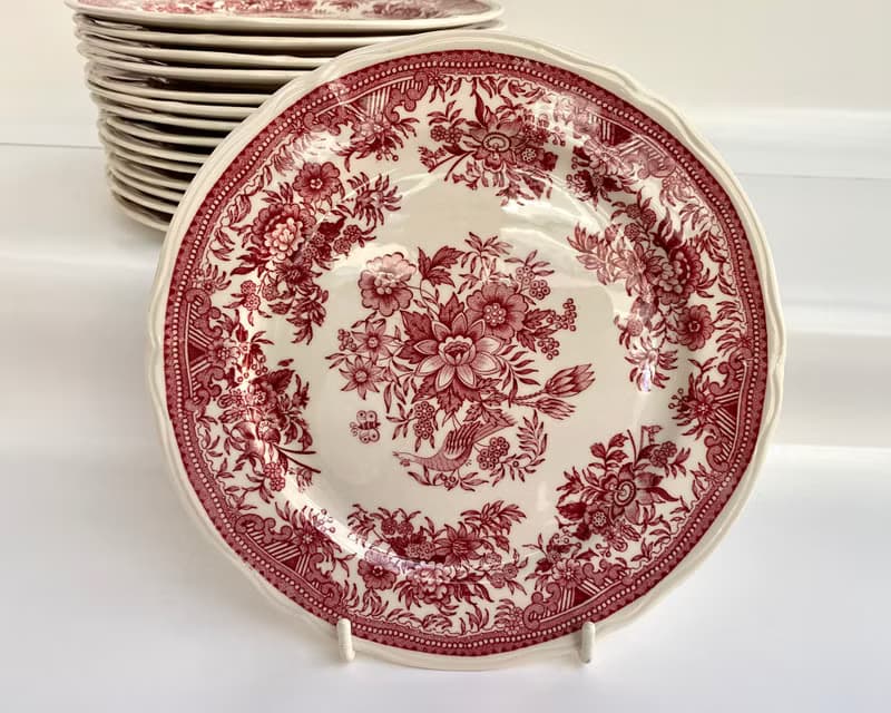甜點/沙拉盤 復古 Villeroy & Boch 紅色瓷器 德國 1970 年