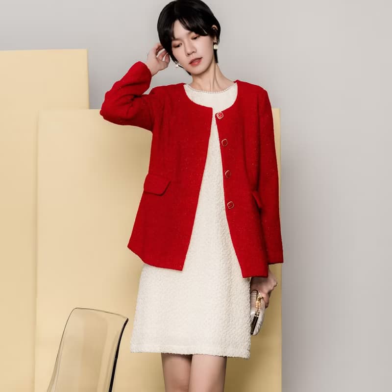 【MEDUSA】珍珠紋理泡泡公主袖洋裝(M-XL) | 小禮服 白洋裝 婚禮