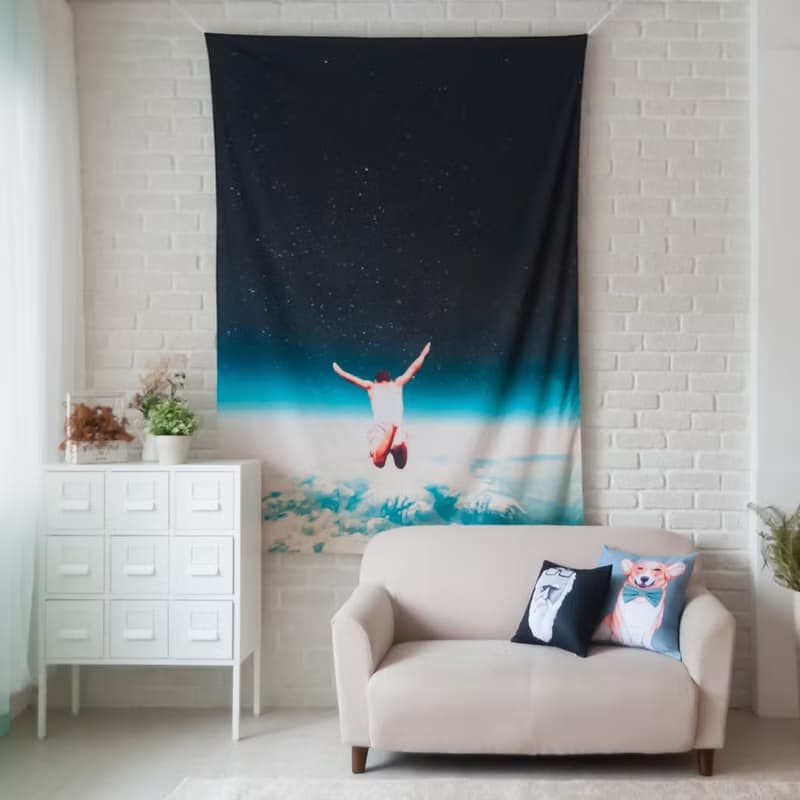 Falling With A Hidden Smile-壁幔Wall Tapestry-居家 牆壁裝飾