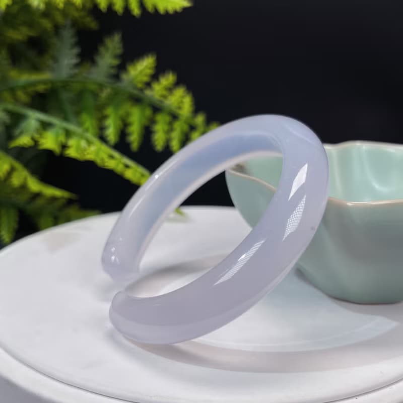 精品精選 開口貓爪瑪瑙手鐲 54MM 冰潤起光朱淺紫白 純潔高貴典雅