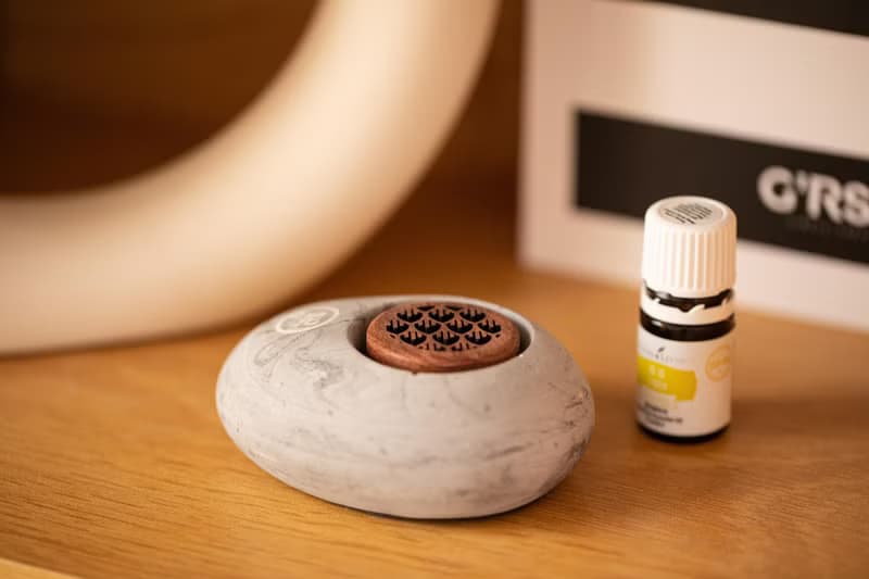 玩柅 香薰木水泥 (蛋) (送young living 5ml 精油)水泥 擴香 車用