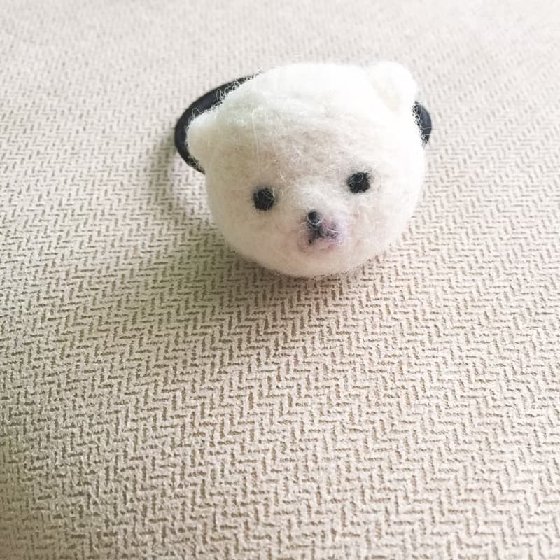 雪球巧克力_羊毛氈香草白熊 髮圈