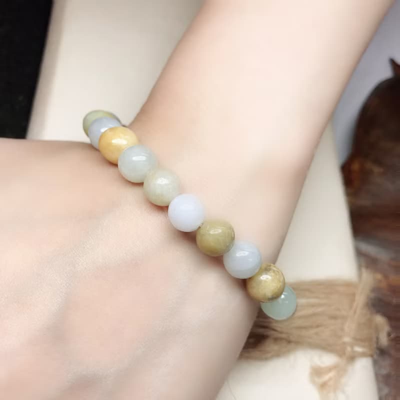 多彩翡翠手珠 | 天然緬甸玉A貨翡翠 | 送禮