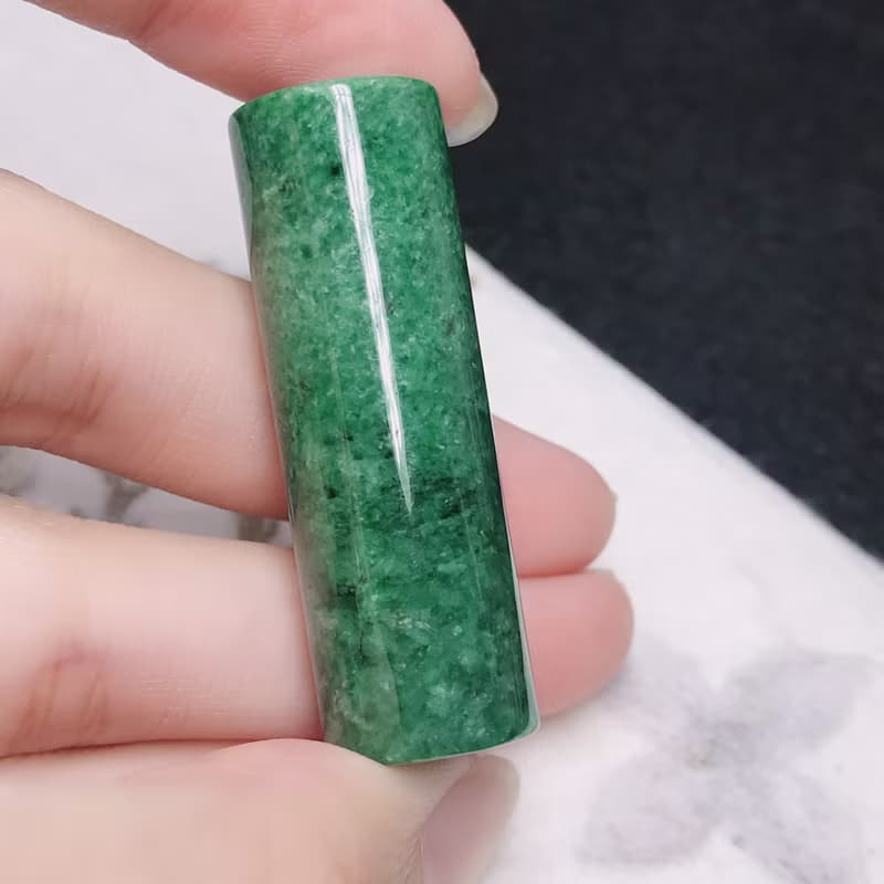 老花青翡翠圓印 | 天然緬甸玉A貨翡翠 | 送禮