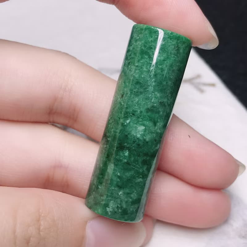 老花青翡翠圓印 | 天然緬甸玉A貨翡翠 | 送禮
