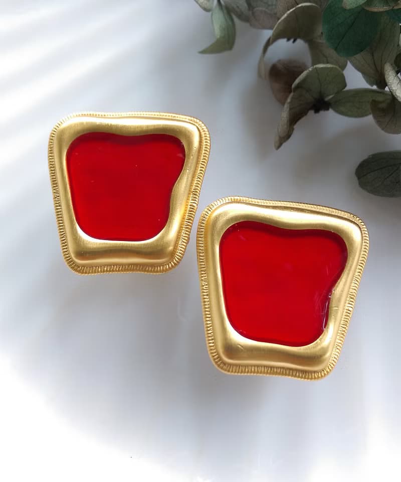 Vintage Jewelry 西洋古董飾品 個性 普普 啞光  夾式耳環