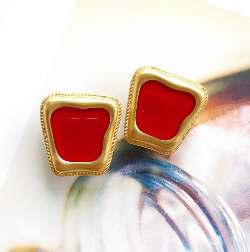 Vintage Jewelry 西洋古董飾品 個性 普普 啞光  夾式耳環