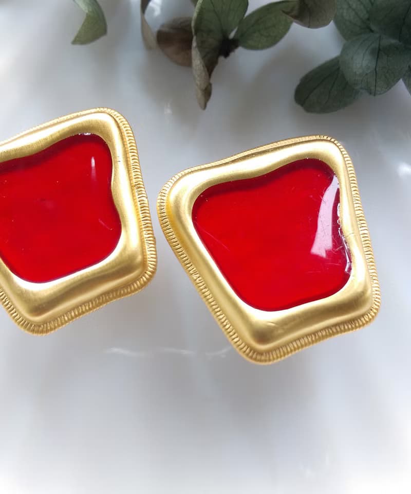 Vintage Jewelry 西洋古董飾品 個性 普普 啞光  夾式耳環
