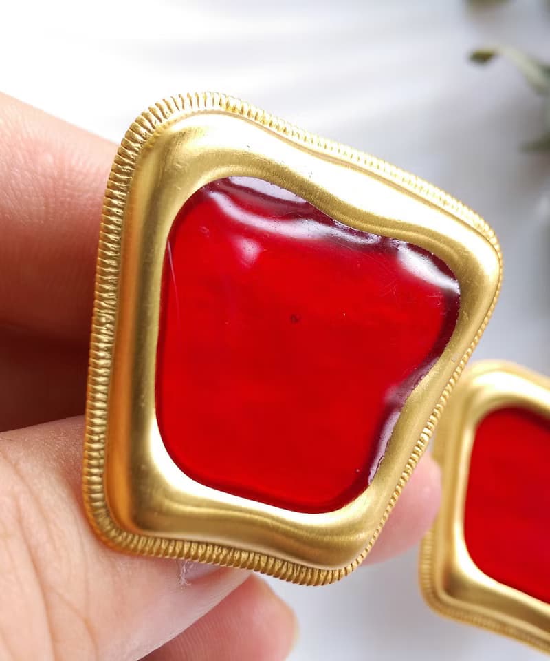 Vintage Jewelry 西洋古董飾品 個性 普普 啞光  夾式耳環