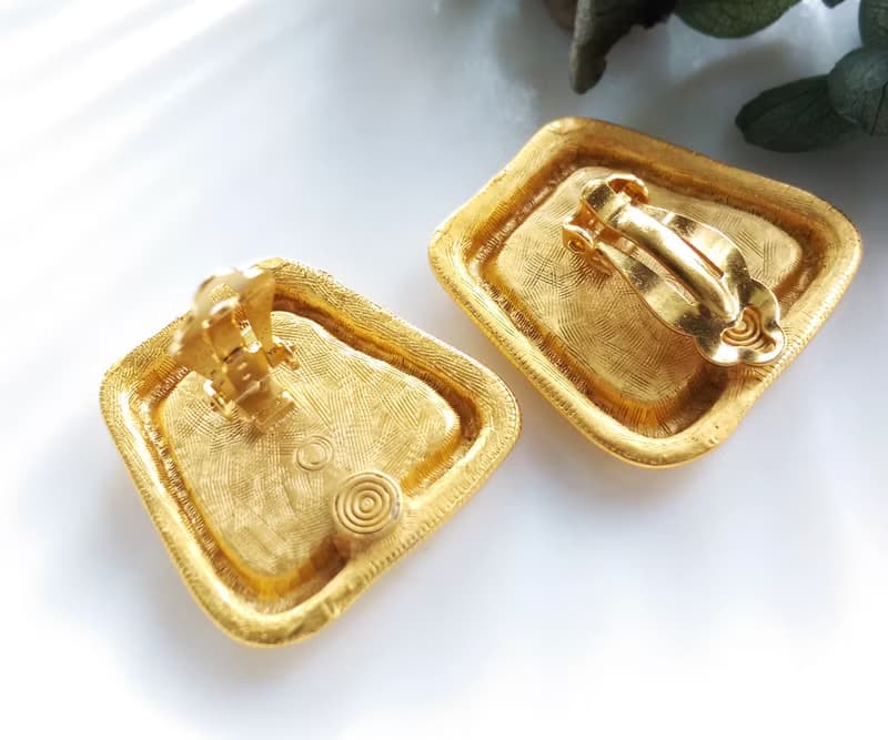 Vintage Jewelry 西洋古董飾品 個性 普普 啞光  夾式耳環