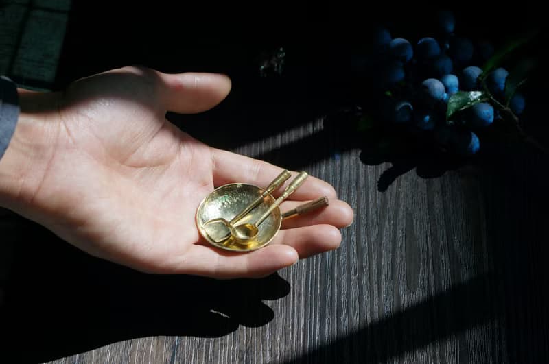 【溪山手作】手工黃銅迷你小餐具擺件閒置