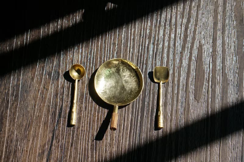 【溪山手作】手工黃銅迷你小餐具擺件閒置