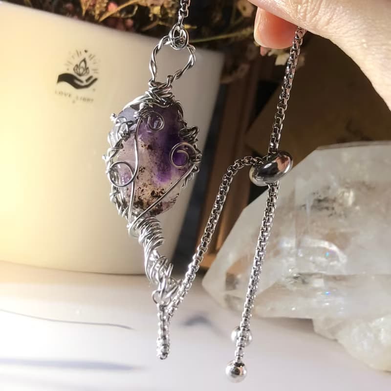 超級七原礦手鍊 316鈦鋼編織 不鏽鋼可調式手鍊 super seven