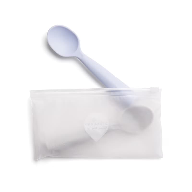 Miniware 天然寶貝兒童學習餐具 矽膠固齒湯匙組-芝麻+薰衣草