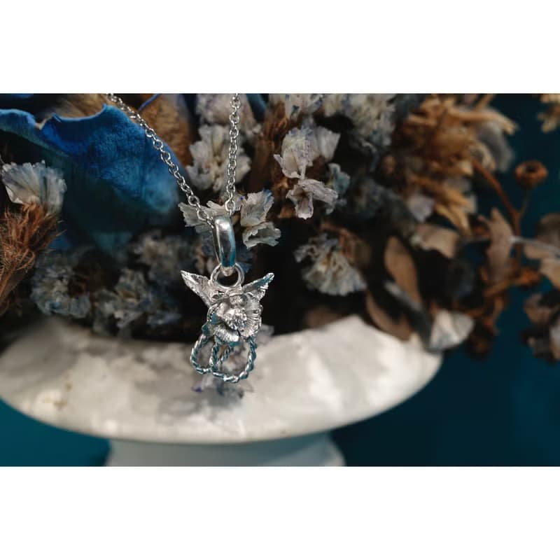 莓飾(訂製) 復古花 項鍊 莫桑鑽 吊墜 S925銀 銀飾 幸運小物 禮物