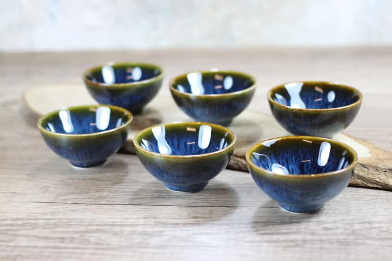 【母親節禮物】湛海 天目釉 圓滿六杯組 鶯歌名家葉敏祥作品