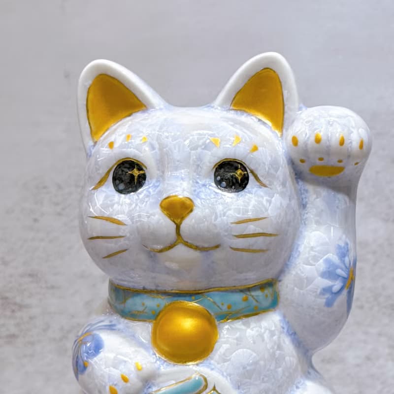 【晶藤花富】日本清水燒招財貓 | 花結晶 藤 体花 千万両 左