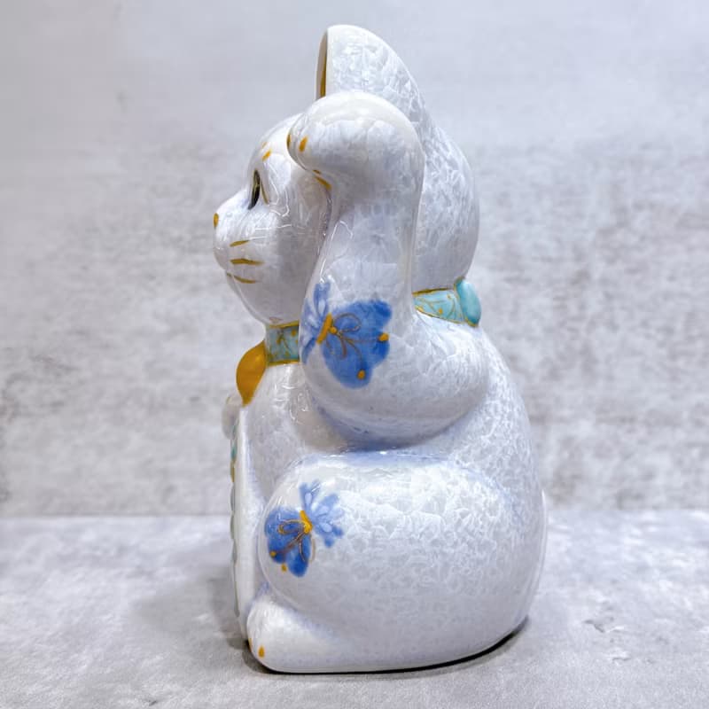 【晶藤花富】日本清水燒招財貓 | 花結晶 藤 体花 千万両 左