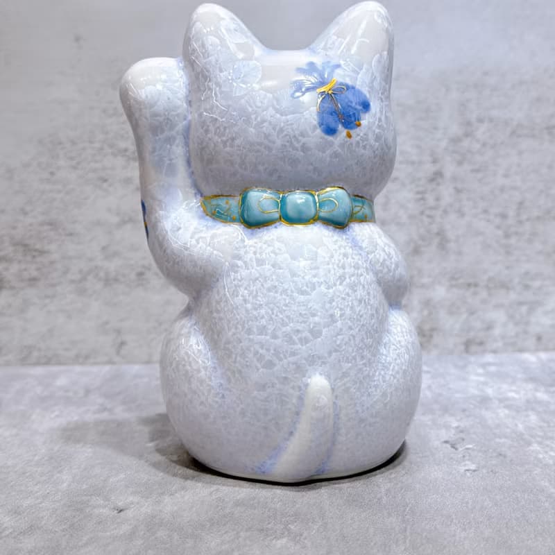 【晶藤花富】日本清水燒招財貓 | 花結晶 藤 体花 千万両 左