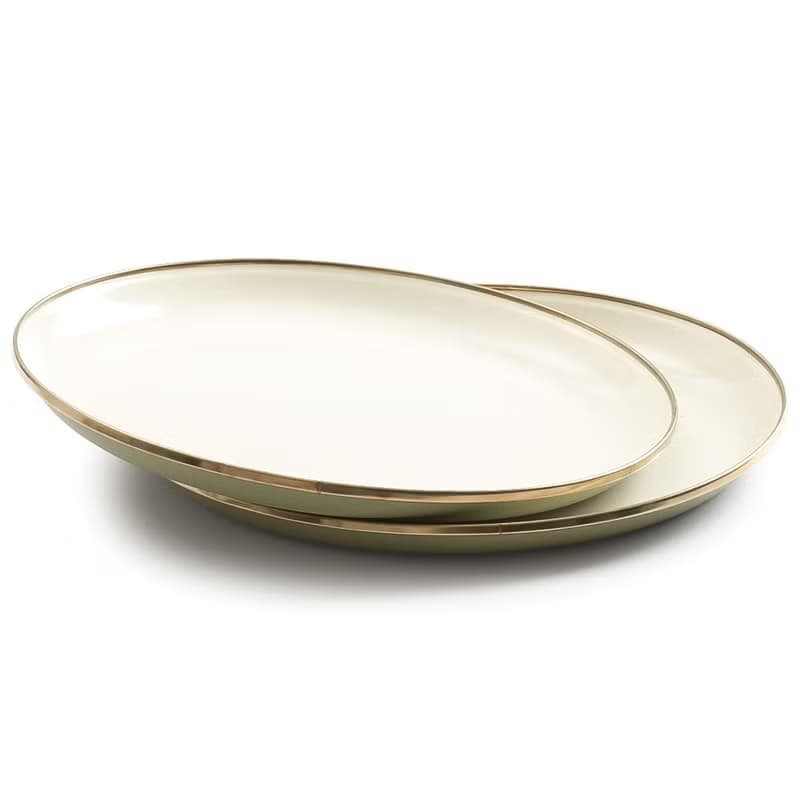 【兩入一組】Barebones CKW-1026 雙色琺瑯盤組 / 黃褐綠