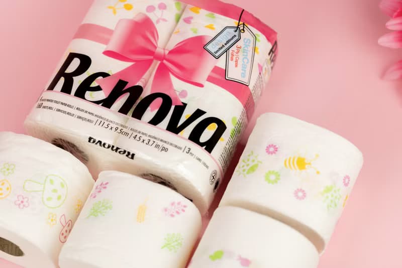 Renova春季限定印花卷筒紙巾家居裝飾儀式感南歐風情可愛印花