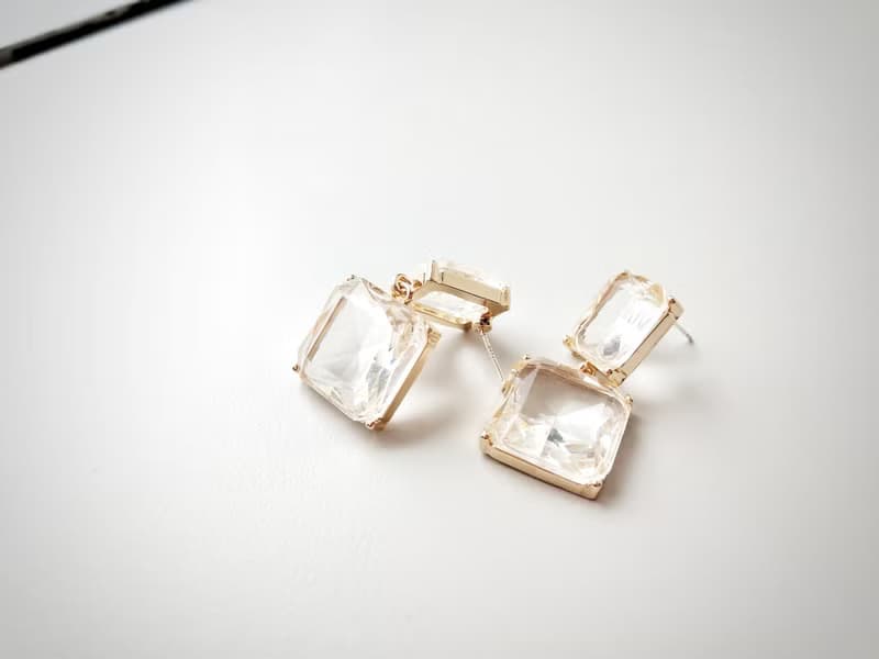 純淨白水晶 耳環 耳飾 飾品 銀 S925 金 日系 氣質 透明 寶石 透