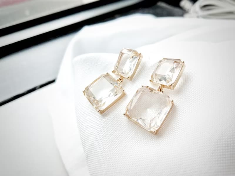 純淨白水晶 耳環 耳飾 飾品 銀 S925 金 日系 氣質 透明 寶石 透