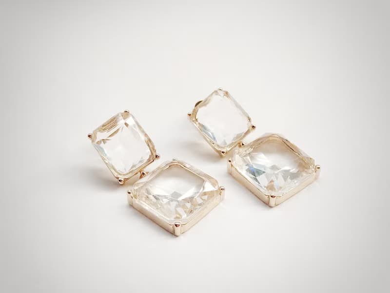 純淨白水晶 耳環 耳飾 飾品 銀 S925 金 日系 氣質 透明 寶石 透