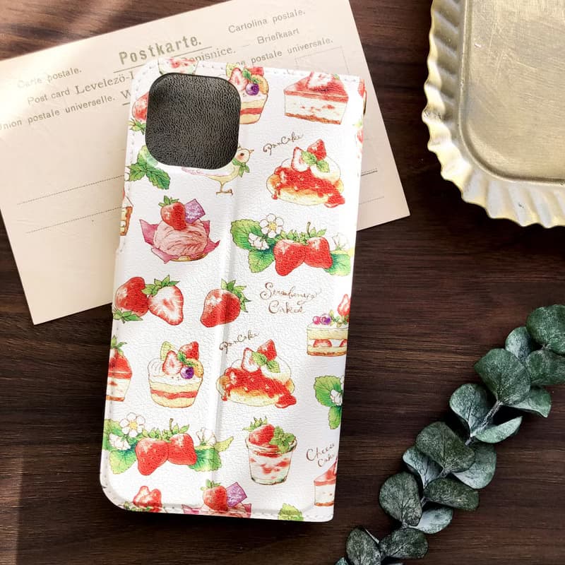 StrawberryCakes手帳型スマホケース iPhone Android