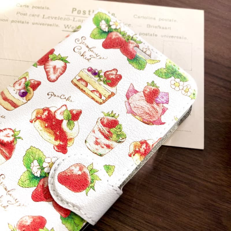 StrawberryCakes手帳型スマホケース iPhone Android