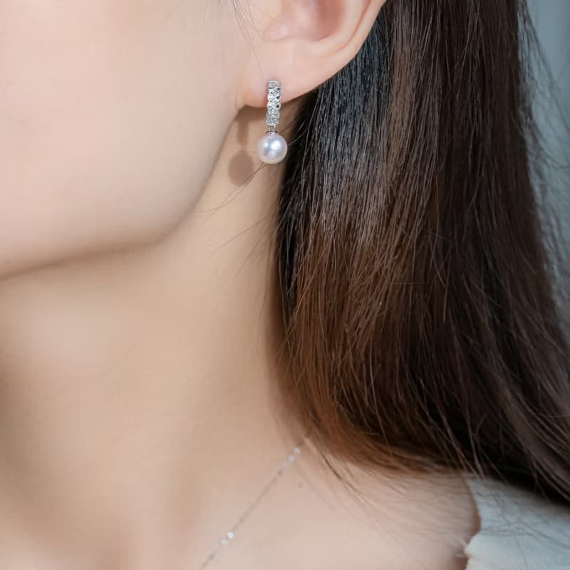 Akoya 浪漫主義 18K金 鑽石耳環