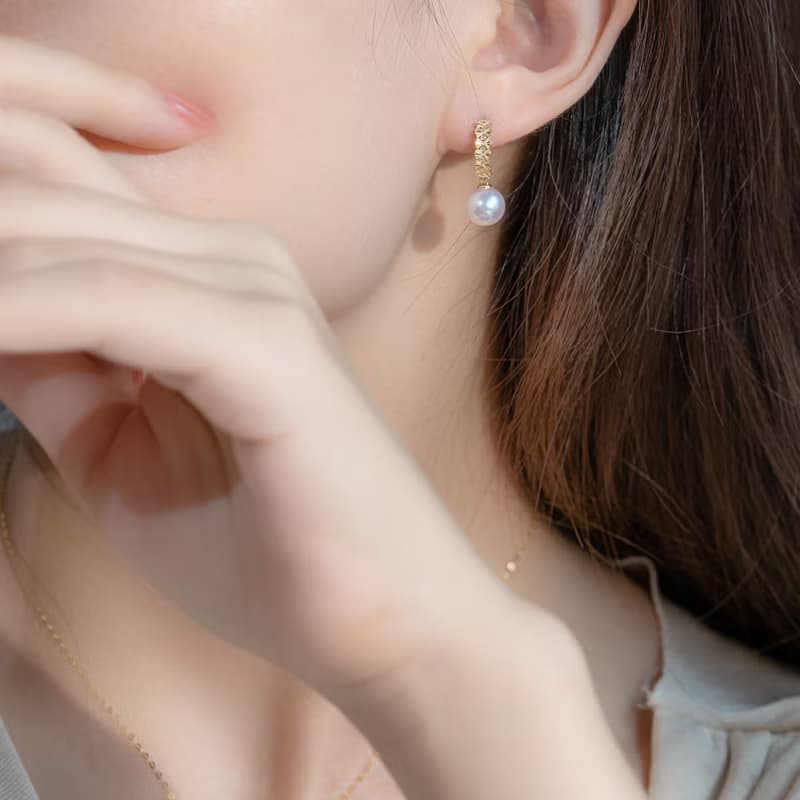Akoya 浪漫主義 18K金 鑽石耳環