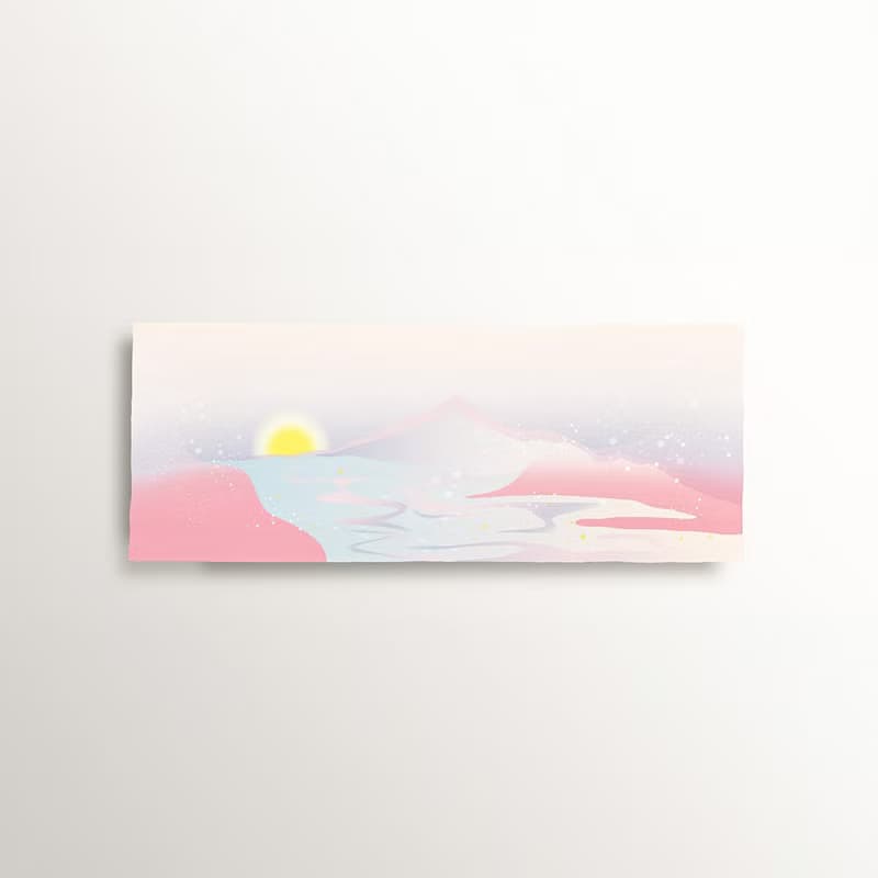 【眾山・日出】純棉圍巾68×170 cm | 披肩 保暖 禮物