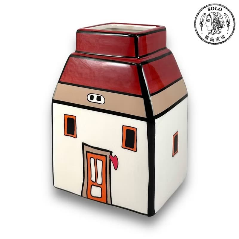 義大利EGAN- 歐式小屋系列 17CM 花器 餐具桶 工具筒 紅色