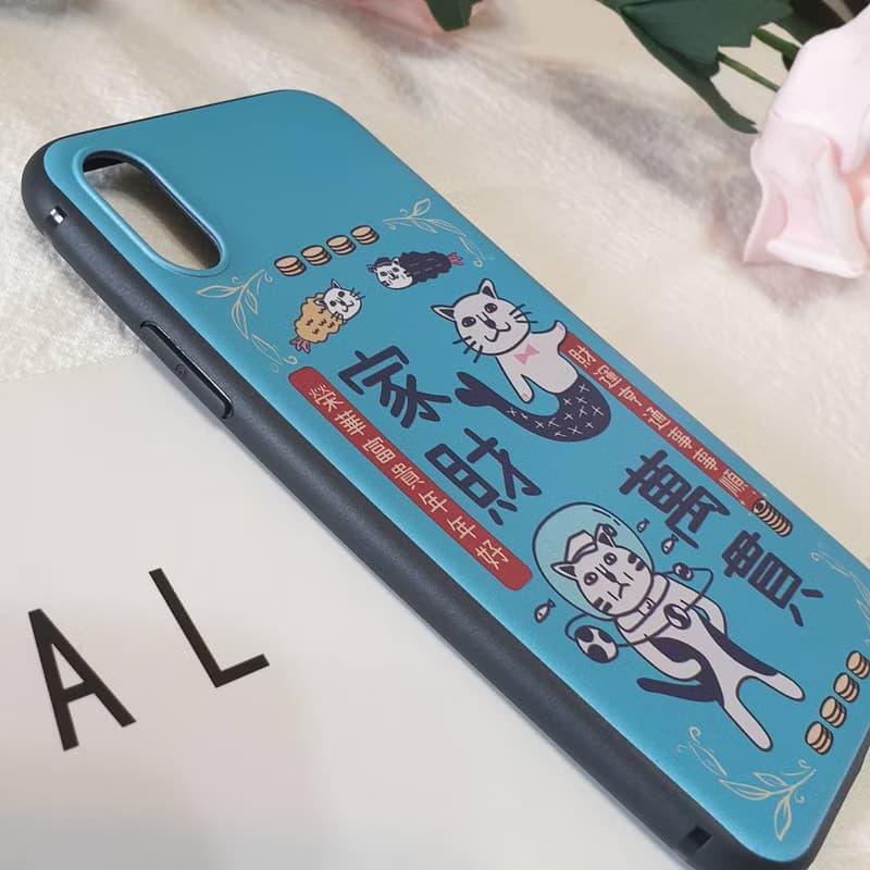 貓手機殼 家財萬貫 藍