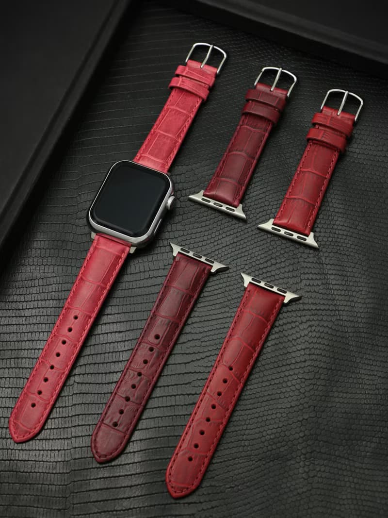 紅色 意大利真皮錶帶 APPLE WATCH 1~8 適用