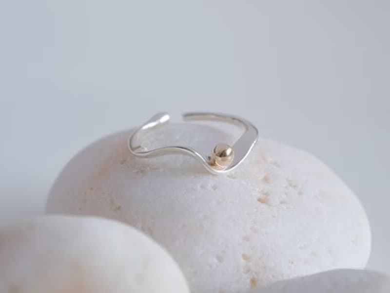 aurora ring　K10YG×silver925　オーロラリング
