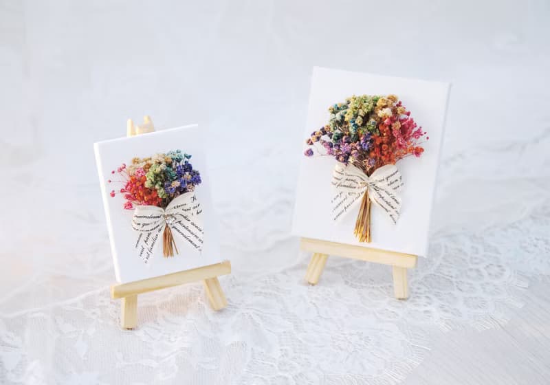 【現貨】乾燥花迷你小畫廊-六色彩虹滿天星花束 生日禮物