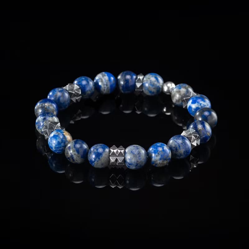 Lapis Lazuli Bracelet for Men – 925 Sterling Silver Pieces and Lapis Bracelet