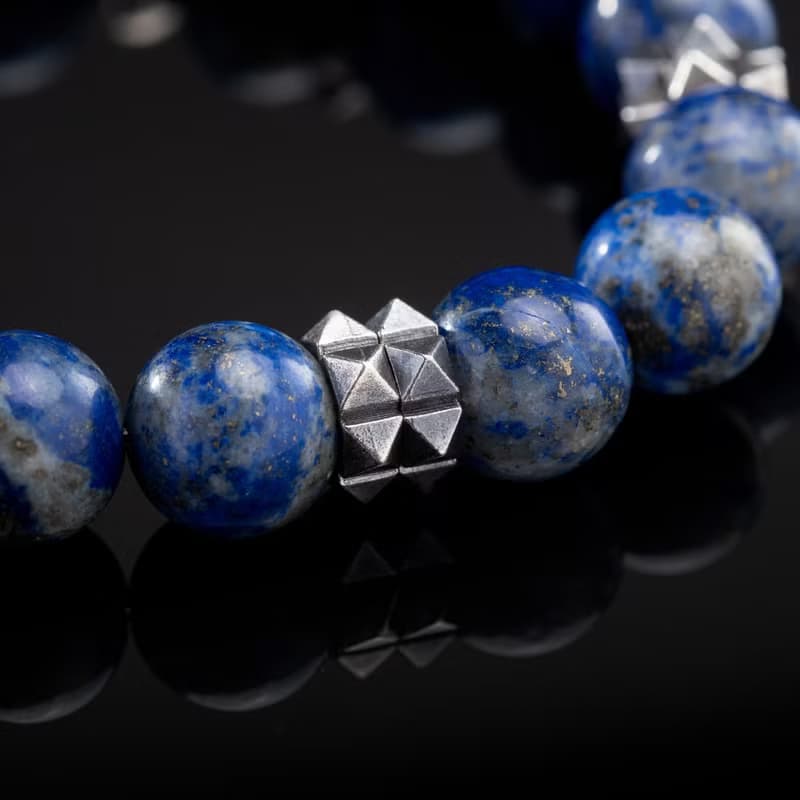 Lapis Lazuli Bracelet for Men – 925 Sterling Silver Pieces and Lapis Bracelet