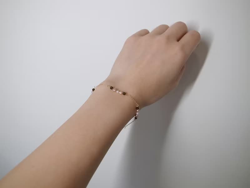 【手鍊】14K 注金 包金  紫珍珠 黑曜石 珍珠手鍊