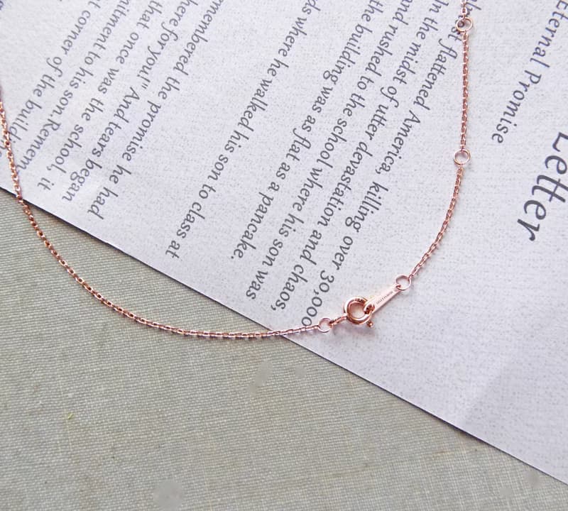 頂級淡色海藍寶6mm純銀鍍玫瑰金項鍊-三月誕生石