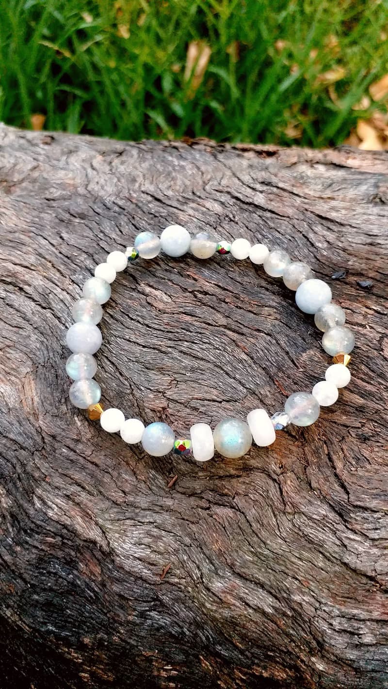 月光石 海藍寶 能量療癒 身心靈 天然石 手鍊