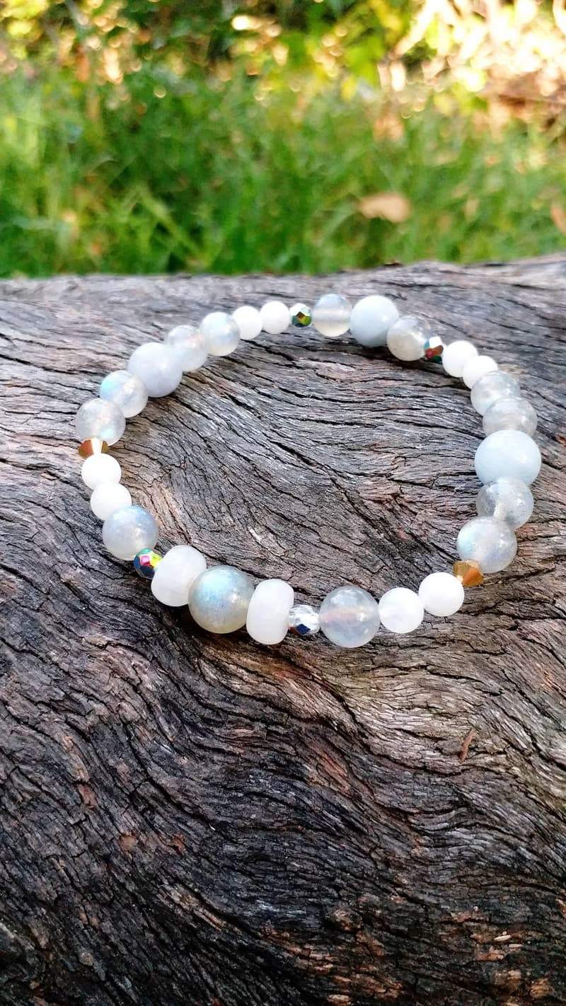 月光石 海藍寶 能量療癒 身心靈 天然石 手鍊