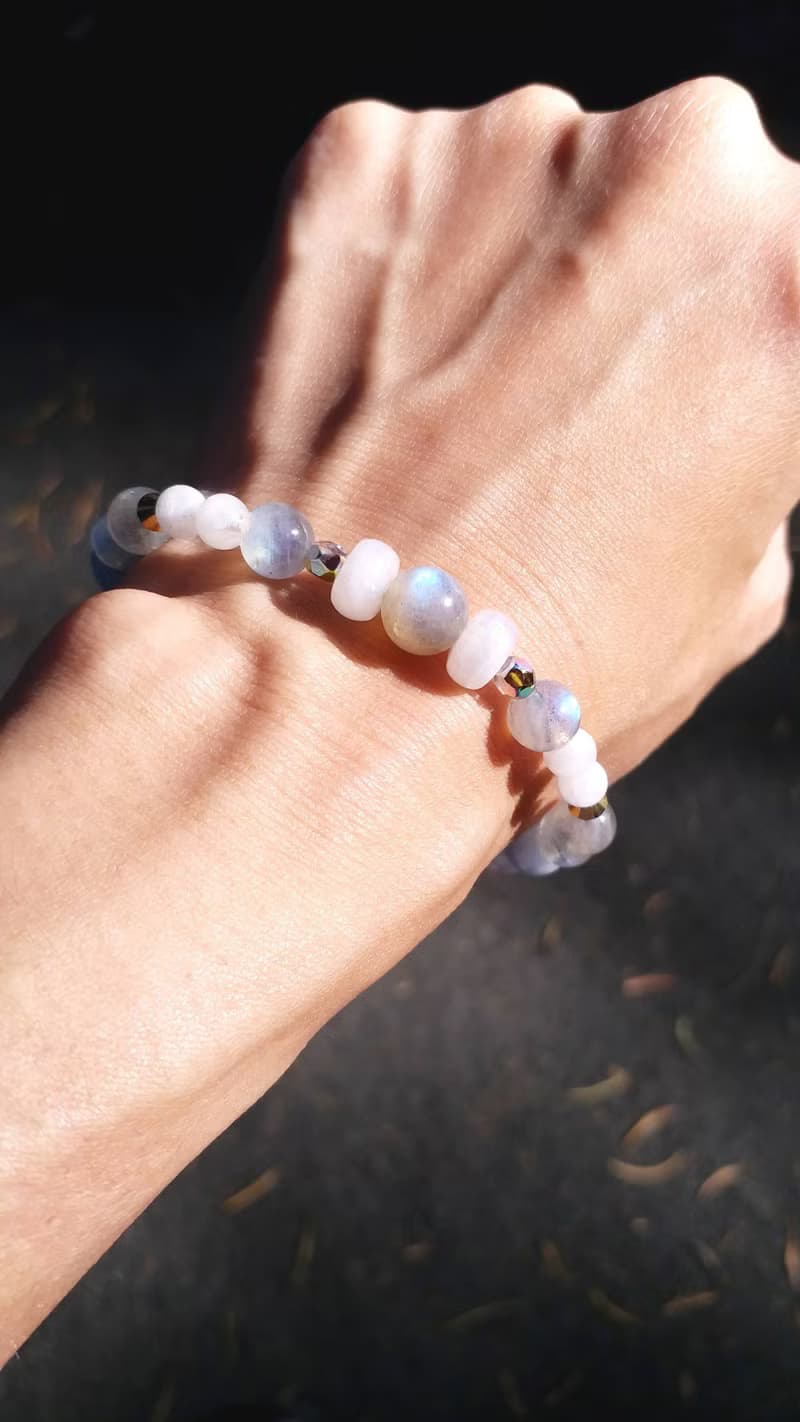 月光石 海藍寶 能量療癒 身心靈 天然石 手鍊