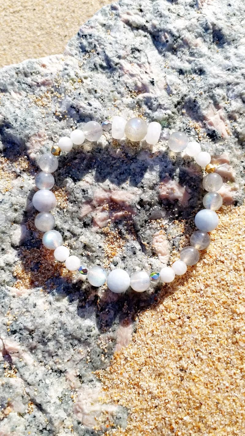 月光石 海藍寶 能量療癒 身心靈 天然石 手鍊